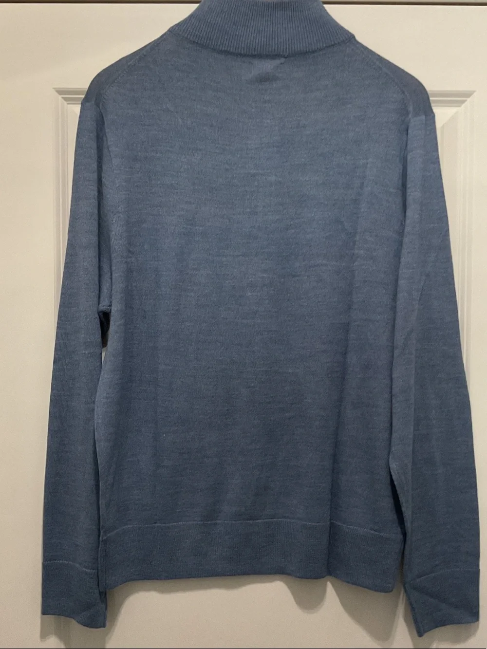 J. Crew Men's Sky Blue Zip-Neck Sweater